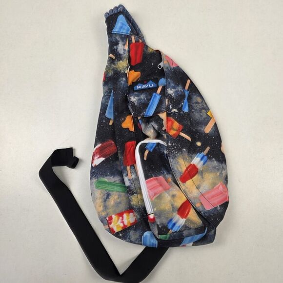Kavu Rope Sling Bag Backpack Stars Moon Galaxy Space Pop Frozen Popsicles NWOT - Picture 1 of 10